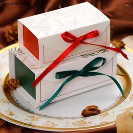 Gift Wrap 20pcs Green/Red/Blue Boxes With Ribbon Wedding Birthday Party Chocolate Candy Packing Support Box Favour
