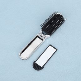 Portable Folding Hair Brush With Mirror Mini Professional Travel Hair Comb Women Men Anti Static air cushion scalp care Massage Brush Hair Styling Tool