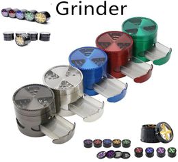 Tobacco Smoking Herb Grinders Four Layers Metal Grinder 100 Metal dia 63 52mm have Multiple types With Clear Top Window Lighting 1076247