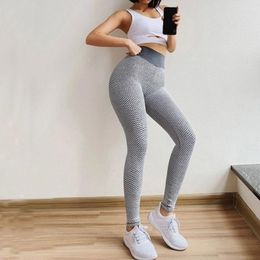 Women's Leggings Sport Legging Ladies Solid High-Waist Slimming Scrunch BuLift Seamless Honeycomb Yoga Pants Workout Gym Clothing