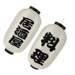 Table Lamps 2 Pcs Japanese Lantern Lanterns Paper Hanging Silk Cloth Sushi Bar Restaurant Decor