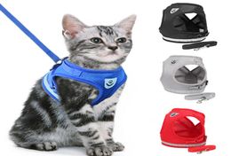 collars Cat Dog Adjustable Harness Vest Walking Lead Leash For Puppy Collar Polyester Small Medium Accessories Chain4812940