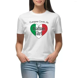 Women's Polos Everyone Loves An Italian Girl Flag Italy T-shirt Tops Vintage Clothes Hippie T-shirts For Women Cotton