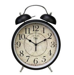 Other Clocks Accessories Digo Retro Alarm Clock 8 Inch Battery Quartz Metal Bedside Desk Digital Decor Table For Home Bedroom Ki7139155