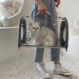 Cat Carriers Transparent Laser Bag Pet Out Cage Portable Dog Backpack Handbags Products