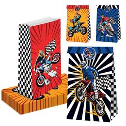 Gift Wrap 12 Pcs Dirt Bike Paper Bag Motorcycle Party Goodie Motorc Theme Boy Birthday Baby Shower Snack Candy Supplies