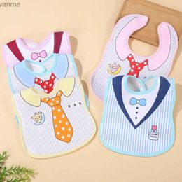 Bibs Burp Cloths 1 baby waterproof bib soft cotton snap closure Burp fabric suitable for feeding bibs for boys and girls Drool towel childrens scarf accessories WX