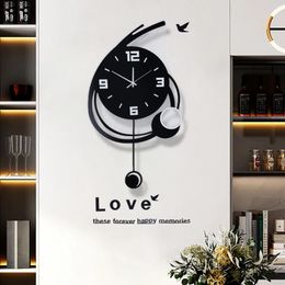 Wall Clocks Large Clock Living Room Decor Big Pendulum Modern Silent Creative Design Mounted Art Decoration