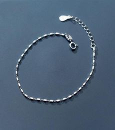 Beautiful Genuine Sterling Silver Link Chain Bracelet Jewellery Gift White Rhodium Plated Stamped S925 Bracelets for Women Girls Who1741628