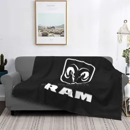 Blankets Ram Logo-White / Black Background Four Seasons Comfortable Warm Soft Throw Blanket Logo 1500