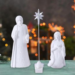 Decorative Figurines Nativity Figures Classical Collectibles Christmas Resin Statue For Outdoor