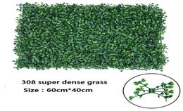 Super dense 308 grass wall 40cm60cm artificial flower wall green plastic grass mat wedding background road lead market decoration9800711