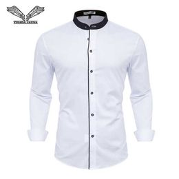 Men's Dress Shirts Brand 2018 White Mens Tuxedo Shirts Long Slve Mens Wedding White Shirt Classic Fit Dress Shirt Men All Size XS-4XL N5143 Y240514