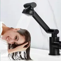 Bathroom Sink Faucets Black/Silverd Alloy And Cold Mixer 1080° Swivel Universal Basin Faucet Shower Head Aerators For Kitchen