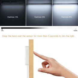 Night Lights Kitchen LED cabinet light penetrating touch switch wooden hand scanning motion sensor dimmable bathroom bar night light S240513