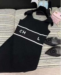 Channel Cc Designer Womens Printing Dresses Fashion Panelled Dress Casual Sleeveless Long-skirts Vintage Blouse Long-skirt Lady Outwears Trend High Quality