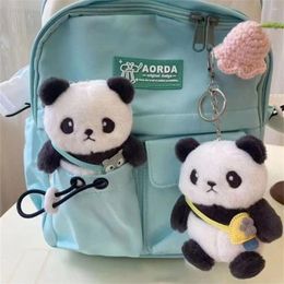 Party Favor Plush Cute Panda Keychain Little Fresh Doll Korean Style Car Key Ring PP Cotton Female