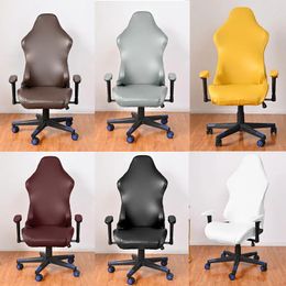 Chair Covers PU Waterproof Office Cover Anti-dirty Anti-scratch Seat Case Stretch E-sports Computer Armchair Slipcover
