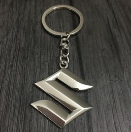 Fashion Suzuki Logo Car Keychain Keyrings Auto Emblems 3D key Holder Car key Fob Auto Parts For Suzuki Swift SX4 Grand Vitara4896860