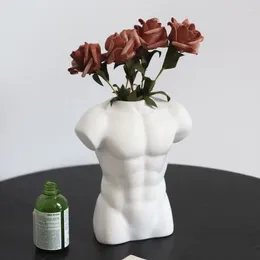 Vases Home Decoration Crafts Realistic Muscular Man Vase Modern Interior Decor Tabletop Ornaments Aesthetic Flowerpot For Dried Flower