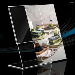Frames 1Pcs Transparent Acrylic Display Stand Desk Shelf High Quality Card Office Business Desktop Holder 10cmx15cm
