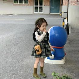 Clothing Sets Children's Set Spring Autumn Japanese Plaid High Quality Skirt Tank Top Cantilever Half Three Piece