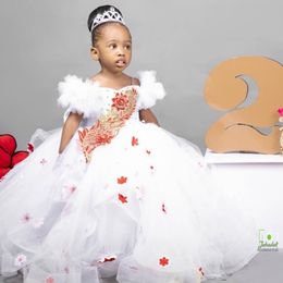 Lace Crystals Flower Girl Dresses Spaghetti Ball Gown Tulle Little Girl Wedding Dresses Cheap Communion Pageant Dresses Gowns F3215 2364