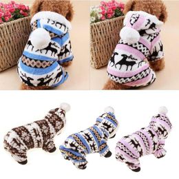 Dog Apparel Small Pet Clothes Hoodies Pyjama Cute Soft Cotton Teddy Cat Sleepwear Winter Warm Coat Puppy Supplies Outwear
