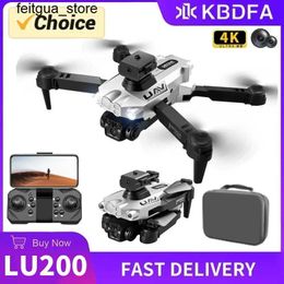 Drones KBDFA LU200 RC Drone Professional Dual HD Camera Aerial Photography FPV Helicopter Obstacle Avoidance Folding RC Four Helicopter Toys S24513