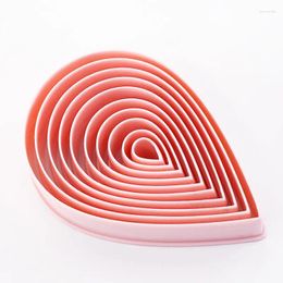 Baking Moulds 10pcs Pink Water Drop Shape Petal Cookie Cutters For Kitchen Tools Cake Mold