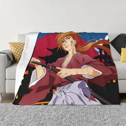 Blankets Rurouni Kenshin Manga Blanket Flannel Retro Himura Cozy Soft FLeece Bedspread