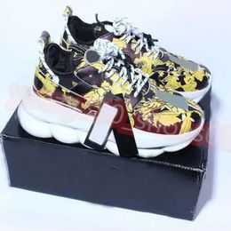 Designers Luxurys Shoes chain reaction Casual platform Black white Brown Orange Animalier flowers mens womens sports sneakers trainers size 5.5-11 tenins Y52