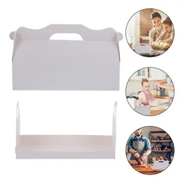 Take Out Containers 10PCS Long Cake Box Paper Cupcake Carrier With Insert And Handle Pastry Muffin Case For Takeout Christmas Valentines