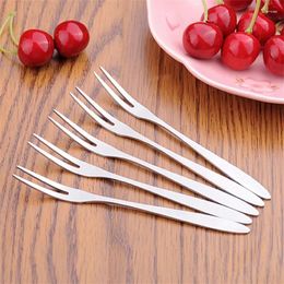 Forks 10pcs/Lot 13cm Stainless Steel Fruit For Restaurant Cafeteria Home Party Dessert Snack Lovely Mini Fork Tableware