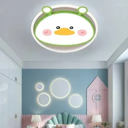 Ceiling Lights Kawaii Animal Duck Led For Kids Baby Room Decor Cute Frog Light Cartoon Chandelier Children Bedroom Lamp