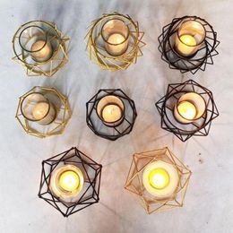 Candle Holders 11 5.5cm Wrought Iron Holder Lace Gold Decoration Electroplating Wire Home Spray Me P5i8