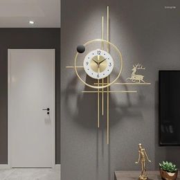 Wall Clocks 1pc 2024 Creative Living Room Clock Fashion Hanging Art Light Luxury And Watch Simple