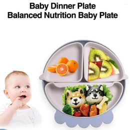 Plates Baby Dinner Plate Detachable Easy To Clean Grid Design Silicone Feeding Bowl For Toddler Kids