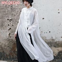 Ethnic Clothing 2024 Chinese Traditional Hanfu Blouse Cotton Linen Tangsuits Vintage Loose Top Women Daily Fairy Oriental Fashion