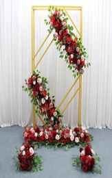 New Wedding Arch Props Wrought Iron Geometric Square Frame Guide Wedding Stage Screen Stand Decor Creative Backdrop Flower Shelf3211846