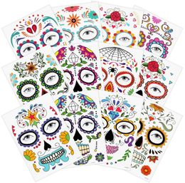 Temporary Tattoos Tattoo Stickers For Halloween Makeup Children Adts Easy Washed Off Sugar Skl Day Of The Dead Dia De Los Muertos 2111909