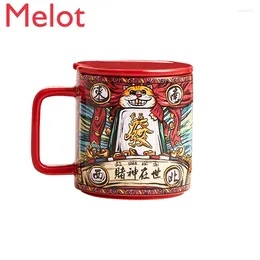 Mugs Mug Personalized Creative National Fashion Lovers Ceramic Cup Drinking Water With Cover Spoon Gift Box