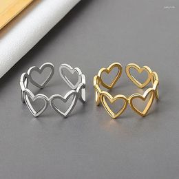 Cluster Rings KOFSAC Romantic Women 925 Sterling Silver Cute Fashion Heart Love With Ring Girl Jewellery Valentines Day Accessories