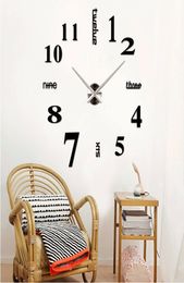 Large Wall Clock 3D Modern Design Silent Big Digital Acrylic Mirror Self adhesive Wall Clock Sticker for Living Room Decoration4845150