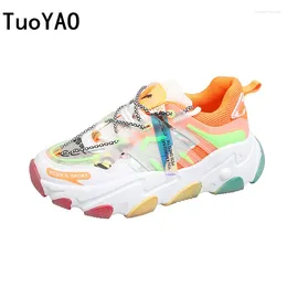 Fitness Shoes 2024 Fashion Sneakers Woman Green Chunky Casual Platform Designers Female Mesh Women Vulcanised Orange Trainers