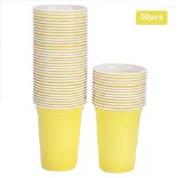 Disposable Cups Straws 50Pcs/Set 450Ml Plastic Cup Party Bar Restaurant Supplies Household Items For Home BBQ