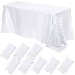 Table Cloth White Imitation Silk Satin Wedding Solid Colour Rectangular Banquet Rable Tea Tablecloth