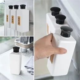 Liquid Soap Dispenser Magnetic Laundry Storage Bottled 600ml Shampoo Body Cosmetic Hand Tank Replacement Bottle