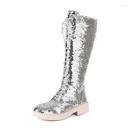 Boots Luxury Bling High Heels Shoes Side Zipper Women Fashion Lace Up Bota Feminina Round Toe Slip On Botines Para Mujeres
