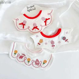 Bibs Burp Cloths 3 pieces of Korean style newborn baby cotton bibs cartoon embroidery Bopu clothing boys and girls plush towels childrens care products WX